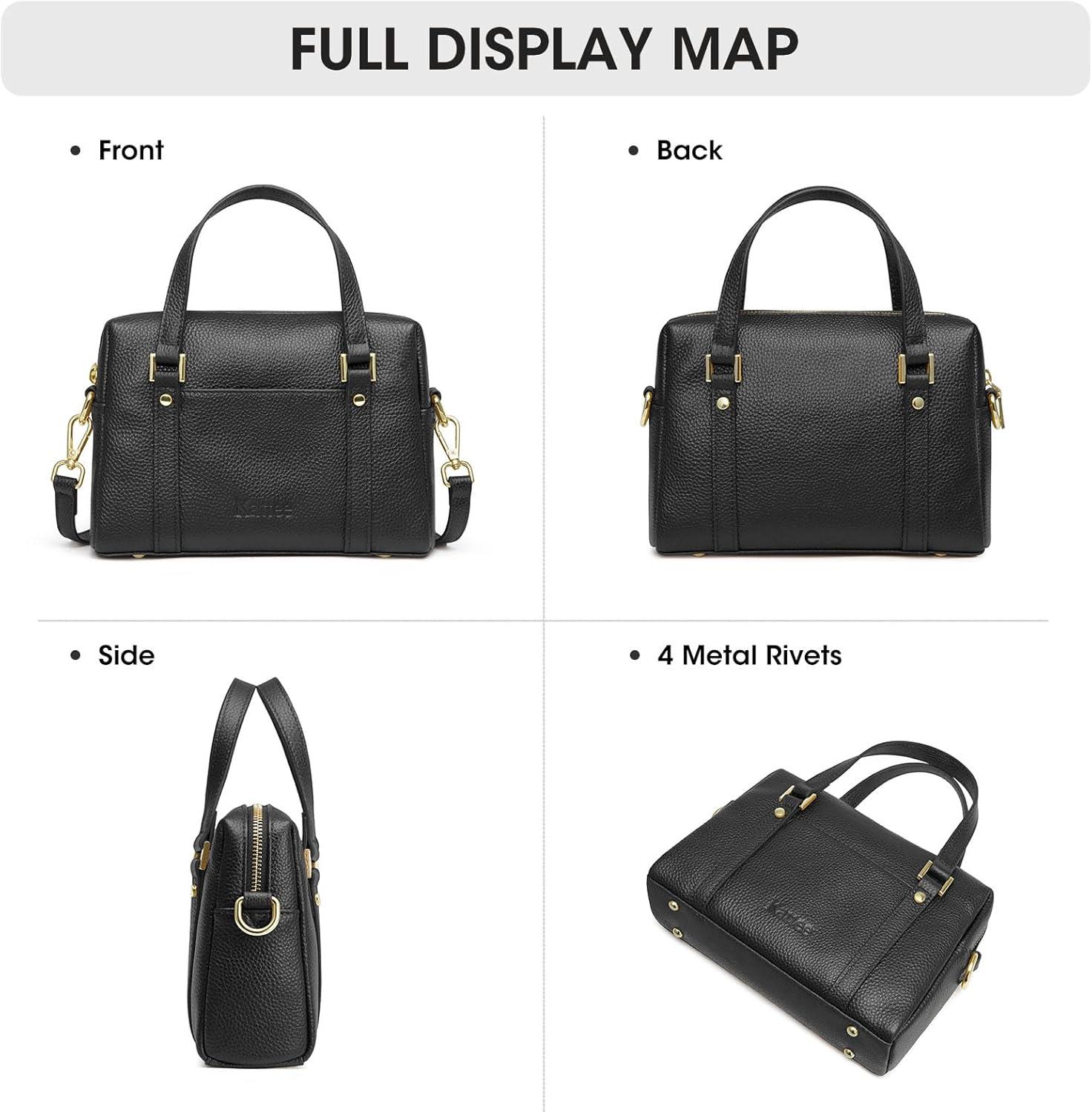 imageKattee Small Leather Purses and Handbags for Women Soft Crossbody Bag Trendy Top Handle Shoulder BagBlack