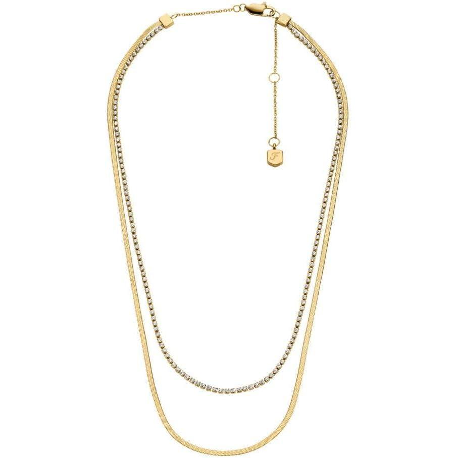 imageFossil Womens GoldTone Stainless Steel Pendant Chain Necklace for WomenGold Ellis Pave Glitz