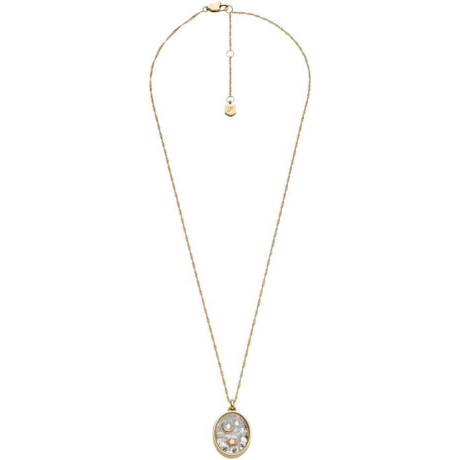 imageFossil Womens GoldTone Stainless Steel Pendant Chain Necklace for WomenGold Sutton Skaky Glitz