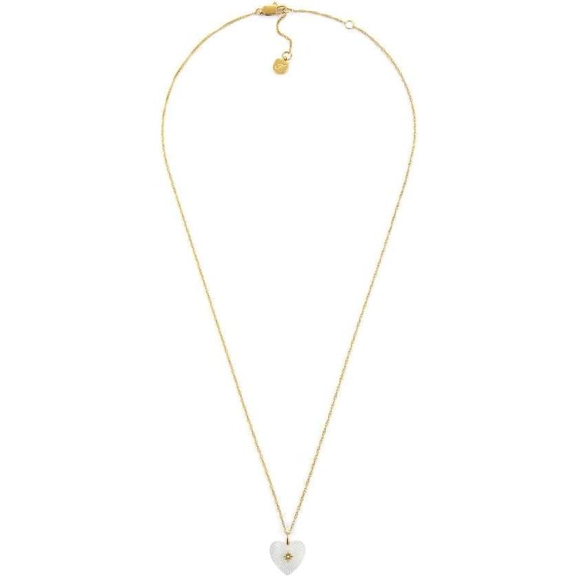imageFossil Womens GoldTone Stainless Steel Pendant Chain Necklace for WomenMOP Heart