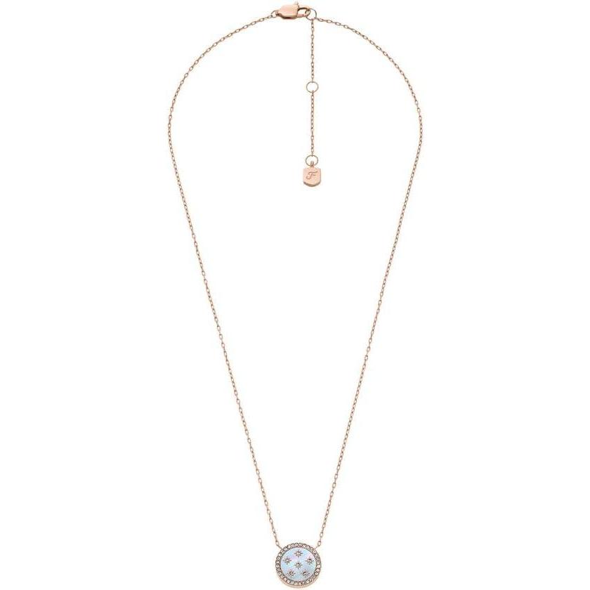 imageFossil Womens Rose GoldTone Stainless Steel Pendant Chain Necklace for WomenRose Gold MOP Pendant