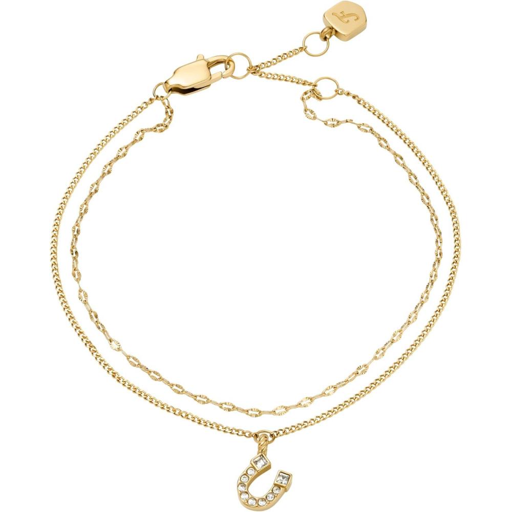 imageFossil Womens Stainless Steel Chain BraceletGold Sutton Horseshoe