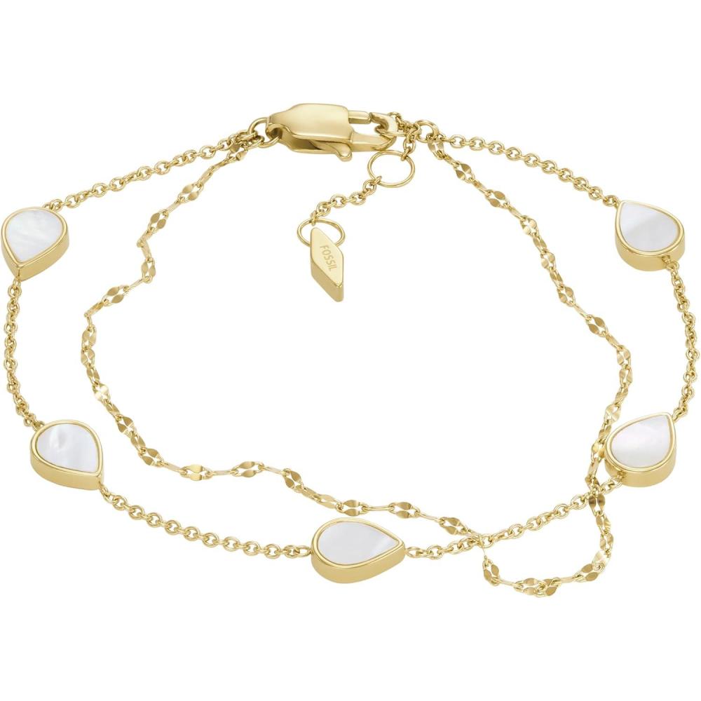 imageFossil Womens Stainless Steel Chain BraceletGold Teardrop