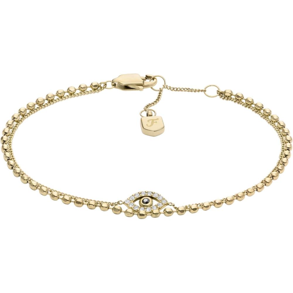 imageFossil Womens Stainless Steel Chain BraceletSutton Evil Eye