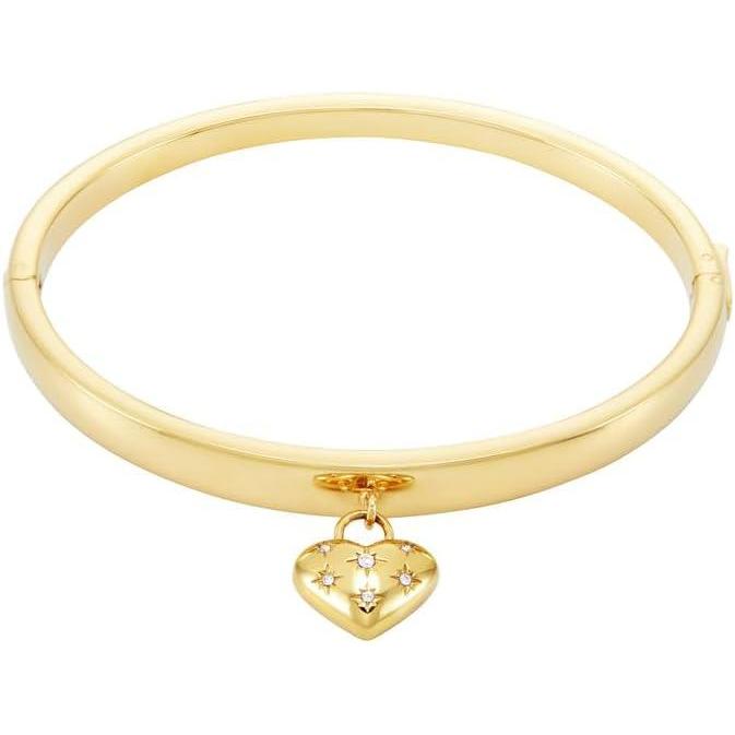 imageFossil Womens Stainless Steel GoldTone Bangle BraceletGold Sadie Heart