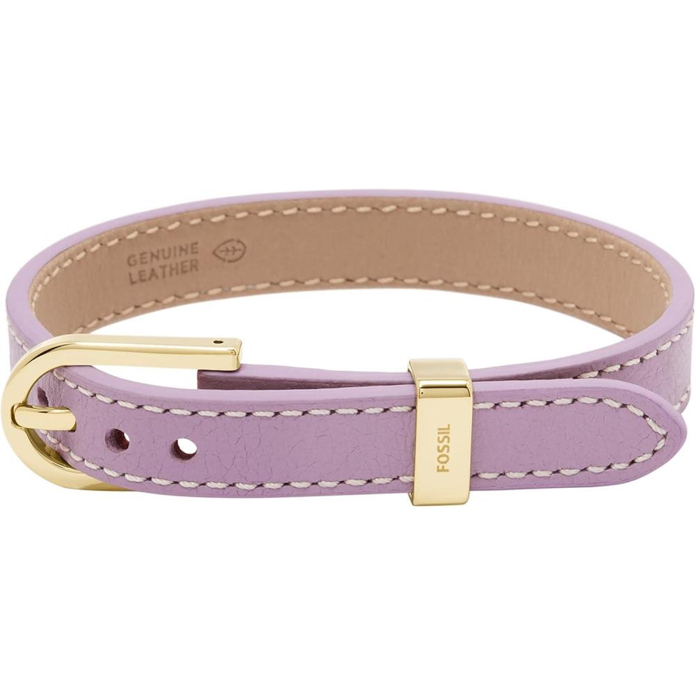 imageFossil Womens Stainless Steel and Genuine Leather Bracelet for WomenHeritage Purple