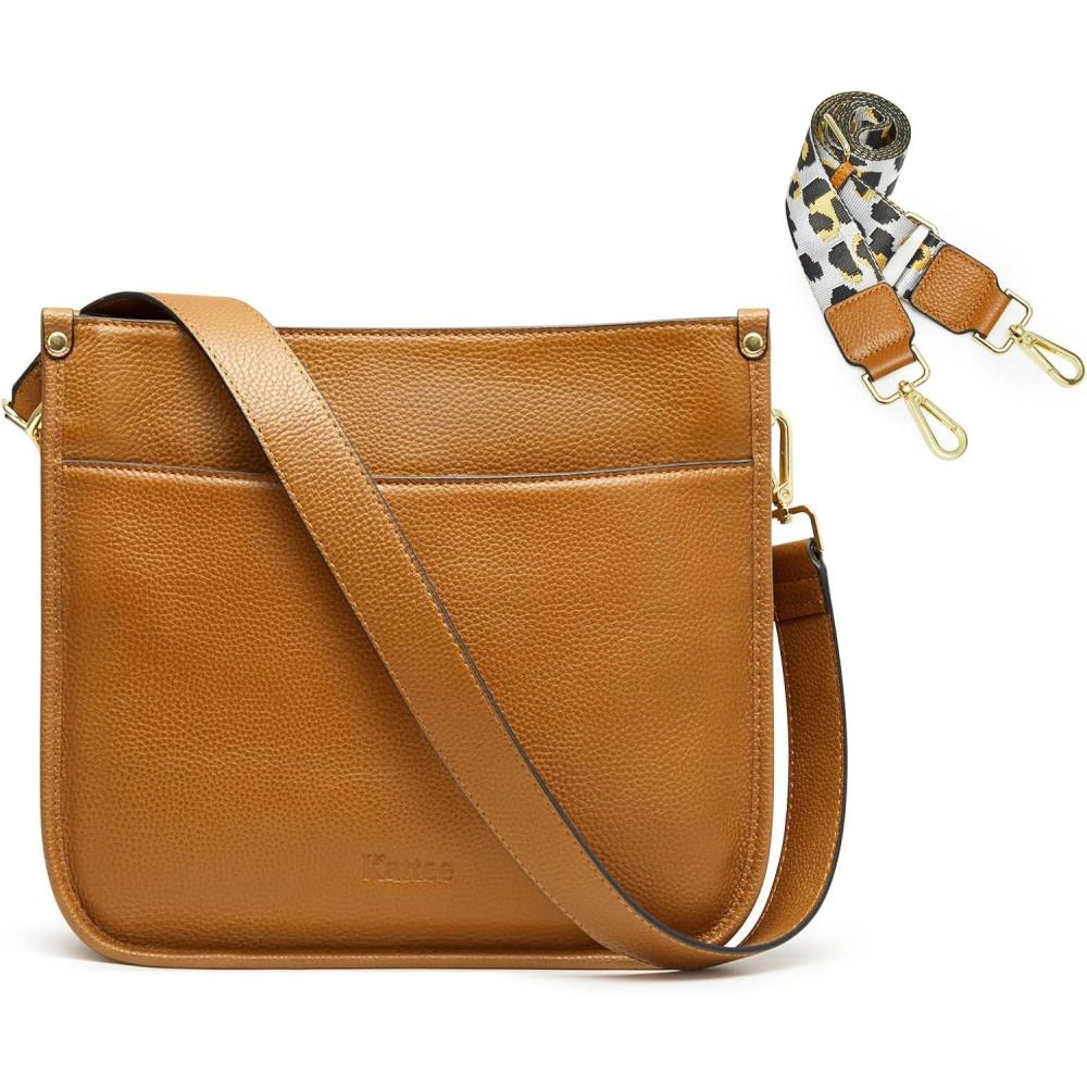 imageKattee Leather Crossbody Bags for Women Fashion Shoulder Purse Hobo Handbags with Adjustable StrapBrown