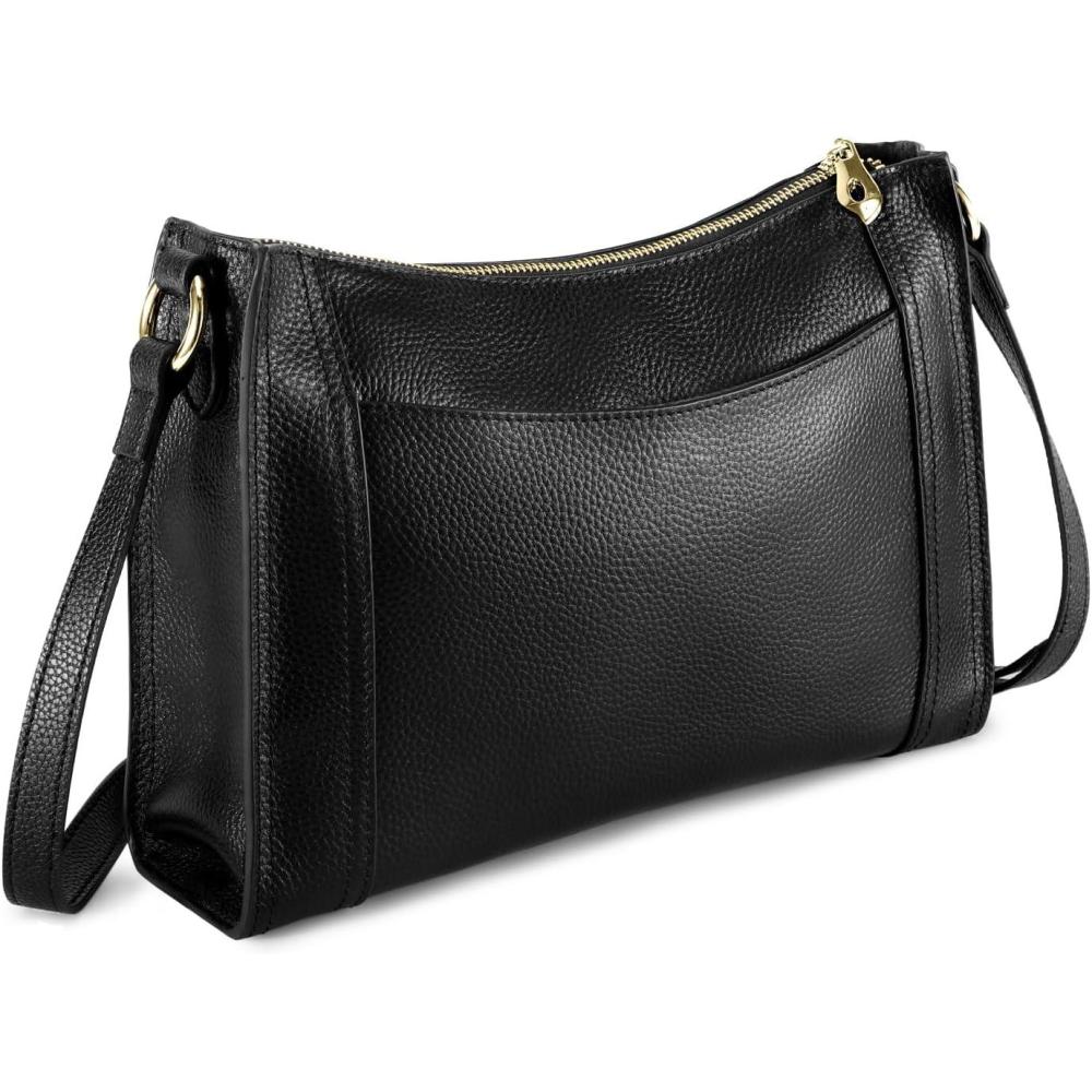 imageKattee Leather Purses and Handbags for Women Crossbody Stachel Shoulder BagsBlack