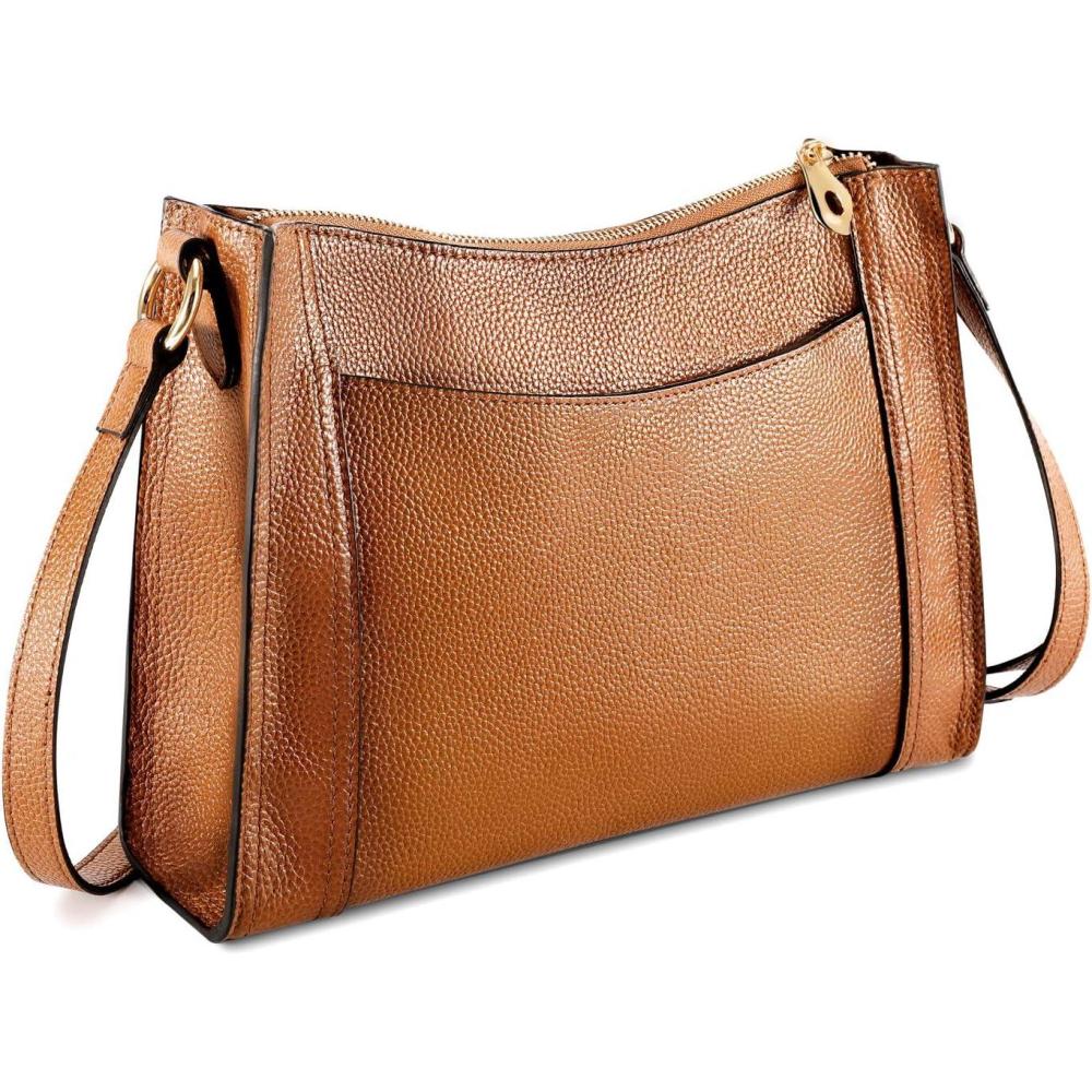 imageKattee Leather Purses and Handbags for Women Crossbody Stachel Shoulder BagsBrown