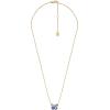 Fossil Women’s Gold-Tone Stainless Steel Pendant Chain Necklace for Women(Butterfly Blue MOP)