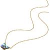 Fossil Women’s Gold-Tone Stainless Steel Pendant Chain Necklace for Women(Butterfly Blue MOP)