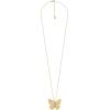 Fossil Women’s Gold-Tone Stainless Steel Pendant Chain Necklace for Women(Butterfly Pendant)