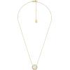 Fossil Women’s Gold-Tone Stainless Steel Pendant Chain Necklace for Women(Gold Classic MOP Disc)