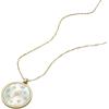 Fossil Women’s Gold-Tone Stainless Steel Pendant Chain Necklace for Women(Gold Classic MOP Pendant)