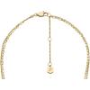 Fossil Women’s Gold-Tone Stainless Steel Pendant Chain Necklace for Women(Gold Ellis Glitz)