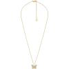 Fossil Women’s Gold-Tone Stainless Steel Pendant Chain Necklace for Women(Gold Glitz Sutton Butterfly)