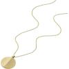 Fossil Women’s Gold-Tone Stainless Steel Pendant Chain Necklace for Women(Gold Harlow Linear Texture Disc)