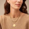 Fossil Women’s Gold-Tone Stainless Steel Pendant Chain Necklace for Women(Gold Heritage Large Anchor Chain)
