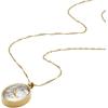 Fossil Women’s Gold-Tone Stainless Steel Pendant Chain Necklace for Women(Gold Sutton Skaky Glitz)