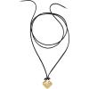 Fossil Women’s Gold-Tone Stainless Steel Pendant Chain Necklace for Women(Gold/Black Sadie Heart)