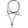 Fossil Women’s Gold-Tone Stainless Steel Pendant Chain Necklace for Women(Gold/Black Sadie Heart)