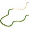 Fossil Women’s Gold-Tone Stainless Steel Pendant Chain Necklace for Women(Gold/Green Chain)