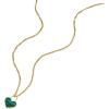 Fossil Women’s Gold-Tone Stainless Steel Pendant Chain Necklace for Women(Gold/Green Heart)