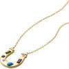 Fossil Women’s Gold-Tone Stainless Steel Pendant Chain Necklace for Women(Gold/Stone Horseshoe)