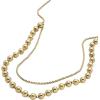 Fossil Women’s Gold-Tone Stainless Steel Pendant Chain Necklace for Women(Layered Gold Bead)