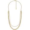 Fossil Women’s Gold-Tone Stainless Steel Pendant Chain Necklace for Women(Layered Gold Bead)