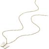 Fossil Women’s Gold-Tone Stainless Steel Pendant Chain Necklace for Women(MOP Butterfly)