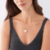 Fossil Women’s Gold-Tone Stainless Steel Pendant Chain Necklace for Women(MOP Heart Locket)