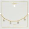 Fossil Women’s Heritage D-Link Brass Chain Anklet(Gold Evil Eye)