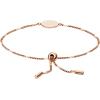 Fossil Women’s Plated Stainless Steel Engravable Personalized Gift Bracelet for Women(Rose Gold Disc)