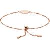 Fossil Women’s Plated Stainless Steel Engravable Personalized Gift Bracelet for Women(Rose Gold Disc)