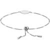 Fossil Women’s Plated Stainless Steel Engravable Personalized Gift Bracelet for Women(Silver Disc)