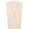 Fossil Women’s Plated Stainless Steel Engravable Personalized Gift Pendant Chain Necklace for Women(Gold)