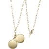Fossil Women’s Plated Stainless Steel Engravable Personalized Gift Pendant Chain Necklace for Women(Gold Drew Double Pendant)