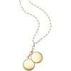Fossil Women’s Plated Stainless Steel Engravable Personalized Gift Pendant Chain Necklace for Women(Gold Drew Double Pendant)