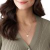 Fossil Women’s Plated Stainless Steel Engravable Personalized Gift Pendant Chain Necklace for Women(Gold Heart)