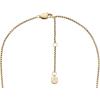 Fossil Women’s Plated Stainless Steel Engravable Personalized Gift Pendant Chain Necklace for Women(Gold Heritage Legacy Charm)