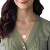 Fossil Women’s Plated Stainless Steel Engravable Personalized Gift Pendant Chain Necklace for Women(Gold Large Disc)