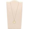 Fossil Women’s Plated Stainless Steel Engravable Personalized Gift Pendant Chain Necklace for Women(Gold Large Disc)