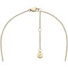 Fossil Women’s Plated Stainless Steel Engravable Personalized Gift Pendant Chain Necklace for Women(Gold Sadie ID Bar)