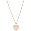 Fossil Women’s Plated Stainless Steel Engravable Personalized Gift Pendant Chain Necklace for Women(Rose Gold Heart)