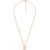 Fossil Women’s Plated Stainless Steel Engravable Personalized Gift Pendant Chain Necklace for Women(Rose Gold Heart)