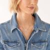 Fossil Women’s Plated Stainless Steel Engravable Personalized Gift Pendant Chain Necklace for Women(Silver)