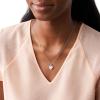 Fossil Women’s Plated Stainless Steel Engravable Personalized Gift Pendant Chain Necklace for Women(Silver Heart)