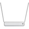 Fossil Women’s Plated Stainless Steel Engravable Personalized Gift Pendant Chain Necklace for Women(Silver Sadie ID Bar)