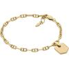 Fossil Women’s Stainless Steel Chain Bracelet(Gold Heritage D-Link MOP Crest)